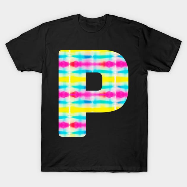 Tie Dye Alphabet P (Uppercase letter p), Letter P T-Shirt by maro_00